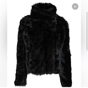 Yves Salomon Black Reversible Shearling Fur Jacket